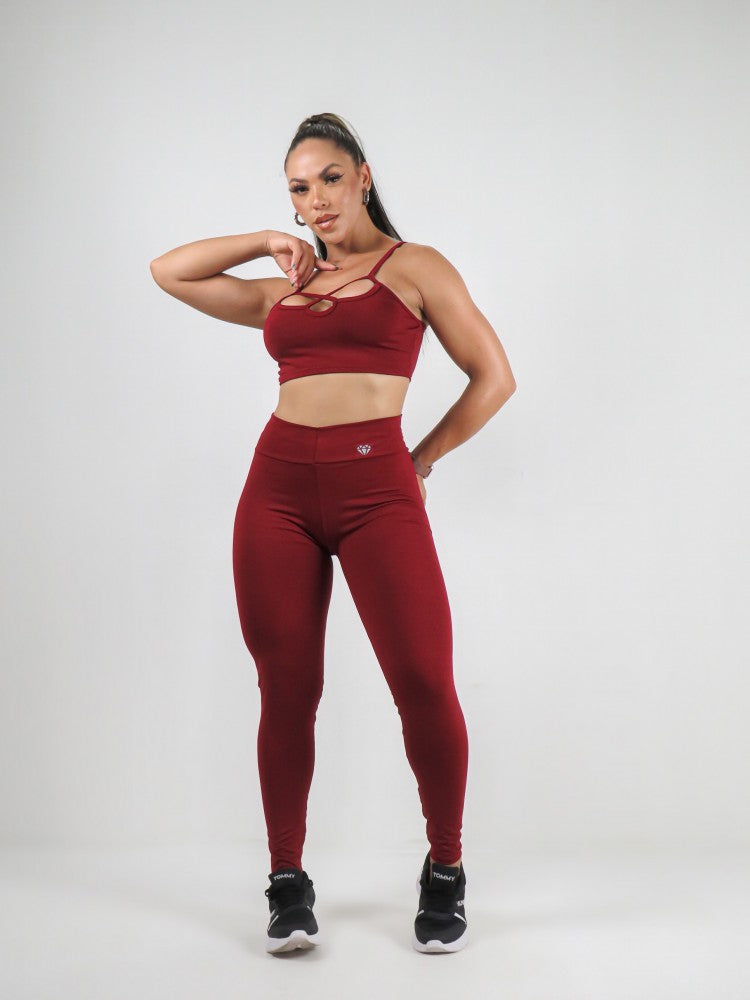 Conjunto Joice Calça e Top Liso em Suplex de Poliéster
