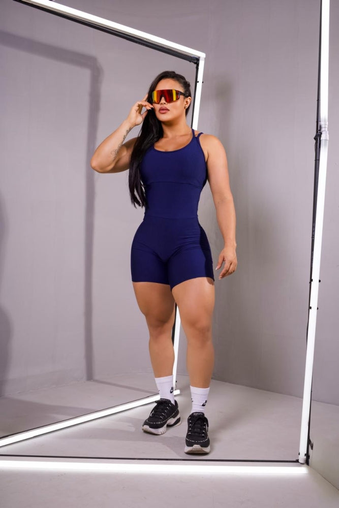 Macacão Nicole com Bojo Removível em Suplex de Poliéster